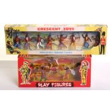 Lot no:42   Crescent and Cherilea Boxed Indian Sets, Crescent Set 704 eight Swoppet style on foot