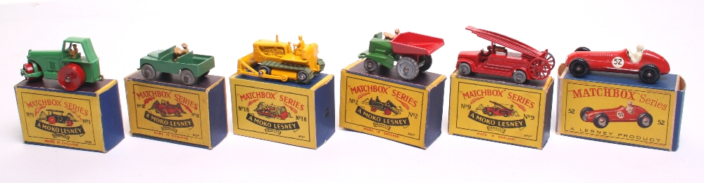 Six Matchbox Moko Lesney Models, 1b Road Roller in near mint condition, ,with a excellent B1 box