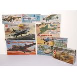 Ten Airfix Plastic Aircraft Kits, 07106 Supermarine Seafire FR46/47 1, 04103-0 Hawker Fury both 1:48