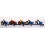 Five Britain’s Unboxed Tractors, 3 x 9524 Ford 6600, 1 x 9522 Massey Ferguson 595 Tractor and one