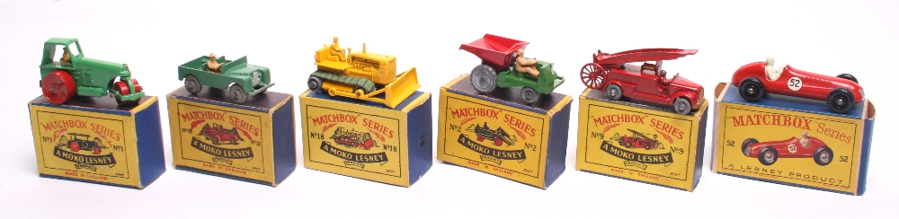 Six Matchbox Moko Lesney Models, 1b Road Roller in near mint condition, ,with a excellent B1 box - Image 2 of 2