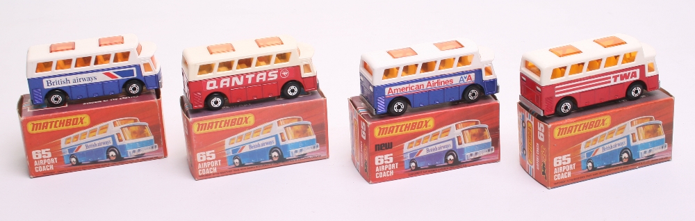 Four Matchbox Superfast 1:75 series boxed Airpot Coaches, British Airways, American Airlines, - Image 2 of 2