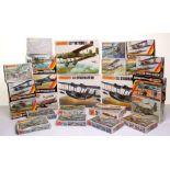 Twenty Four Matchbox Plastic Aircraft Kits, 3 x PK1 Hawker Fury, PK-8 Gloster Gladiator, 8 x PK-25