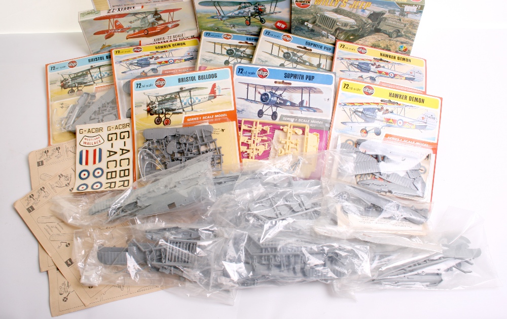 Airfix 1-72nd Scale Plastic Aircraft Kits, Grumman Duck, Supermarine S.6B,    4 x Hawker Demon’s,