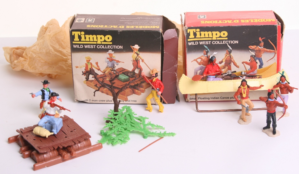 Two Timpo Wild West Collection Sets, 754 Small Indian Canoe plus 3 Indians and set 763 Raft with 2 - Image 3 of 4