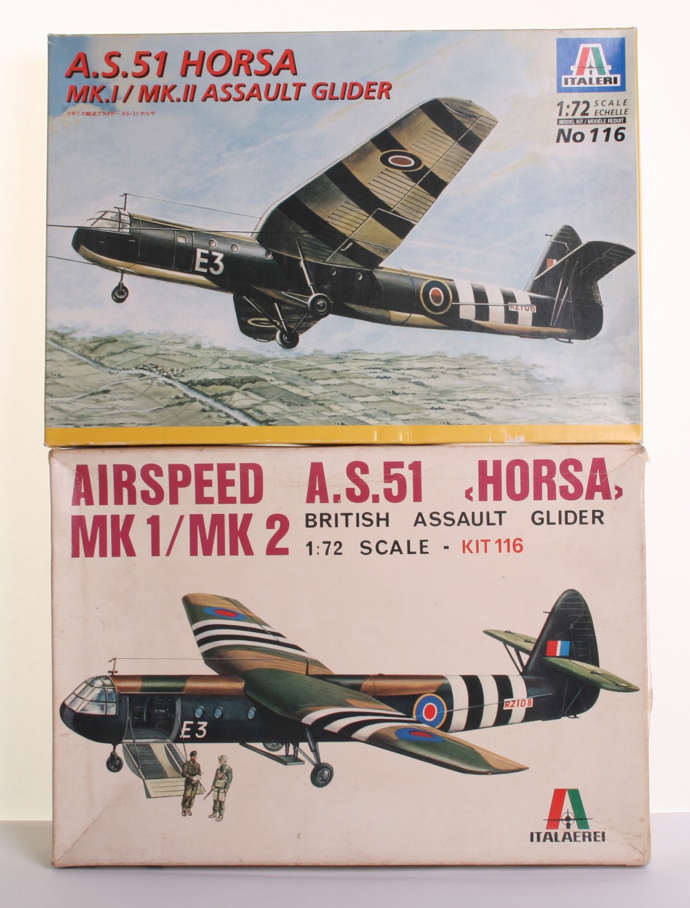 Two Italaerie 1:72nd Airspeed A.S.51 "HORSA" MK1/MK2 Assault Gliders No. 116 kits, 1st issue & 2nd