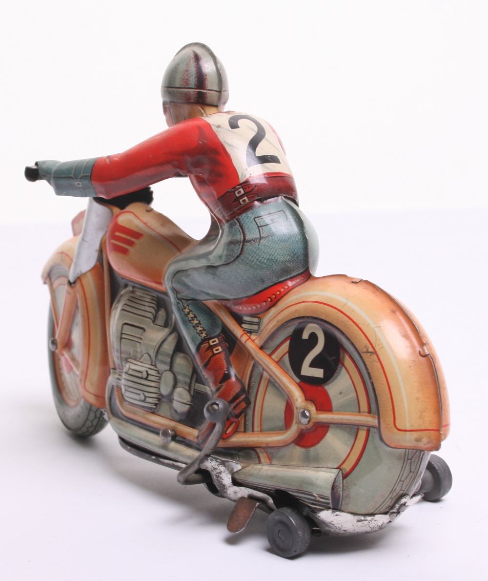 Technofix Tinplate Motorcycle -(US Zone, Germany) No.GE255, cream, with tin printed detail including - Image 2 of 4