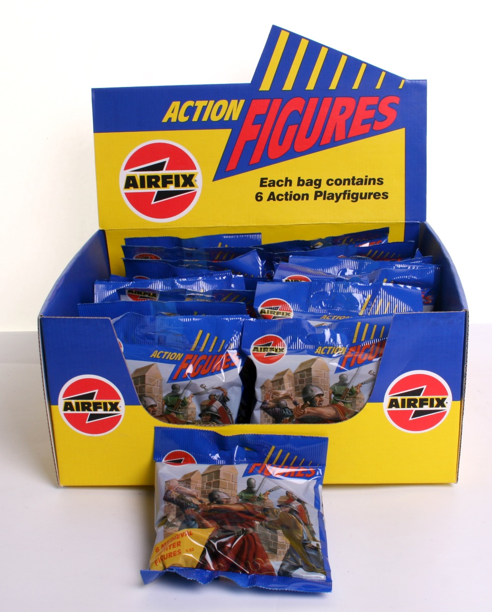 Scarce Airfix Action Figures Medieval Fighters Trade Box,24 bags, each bag containg 6 Action - Image 2 of 3