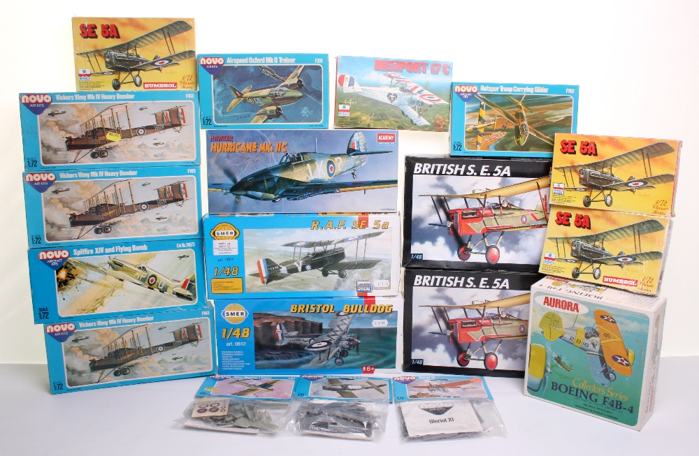 Nineteen Assorted Plastic Aircraft Kits, including Aurora (Canada) Boeing F4B-4,Novo (USSR) 3 x