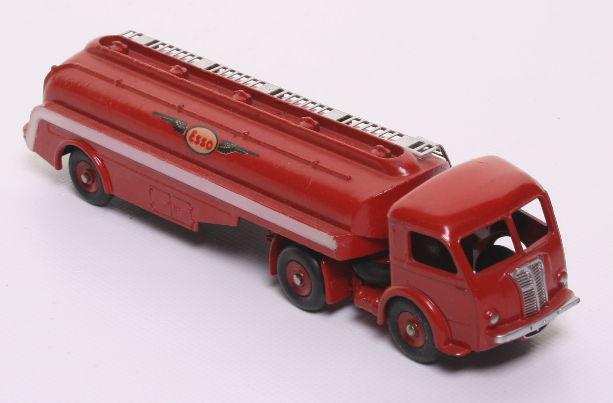 French Dinky Toys 32C Panhard Tanker “Esso” red body, convex wheel hubs, in near mint unboxed