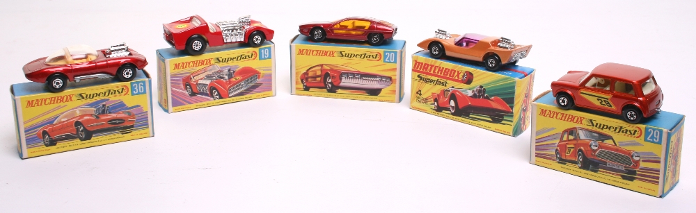 Five Matchbox Superfast Cars, 4b Gruesome Twosome,metallic light gold body, purple windows, pale - Image 2 of 2