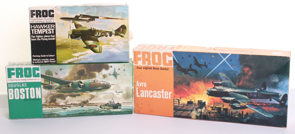 Three Frog Scale Model Plastic Kits,F.151 Douglas Boston 1/72nd scale, F189 Hawker Tempest and F.359