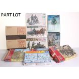 Quantity of Model Kits, including Tamiya German BMW Motorcycle, Wehrmacht mounted infantry set,