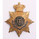 Rare Victorian The Royal Scots Officers Home Service Helmet Plate, fine quality crowned gilt star