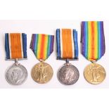 2x Great War Medal Pairs both consisting of British War medal and Allied Victory medal. Medals