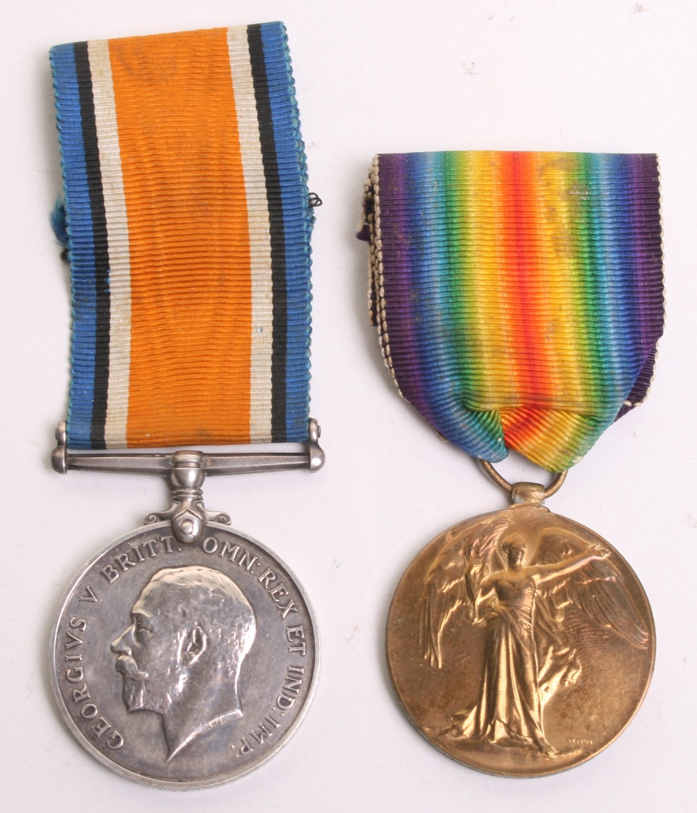 Great War Medal Pair consisting of British War medal and Allied Victory medals awarded to 493443 A