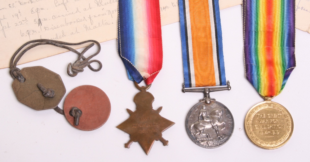 Great War Medal & Paperwork Grouping of Private Rowland Leslie Hill Royal Army Medical Corps & Royal - Image 3 of 7