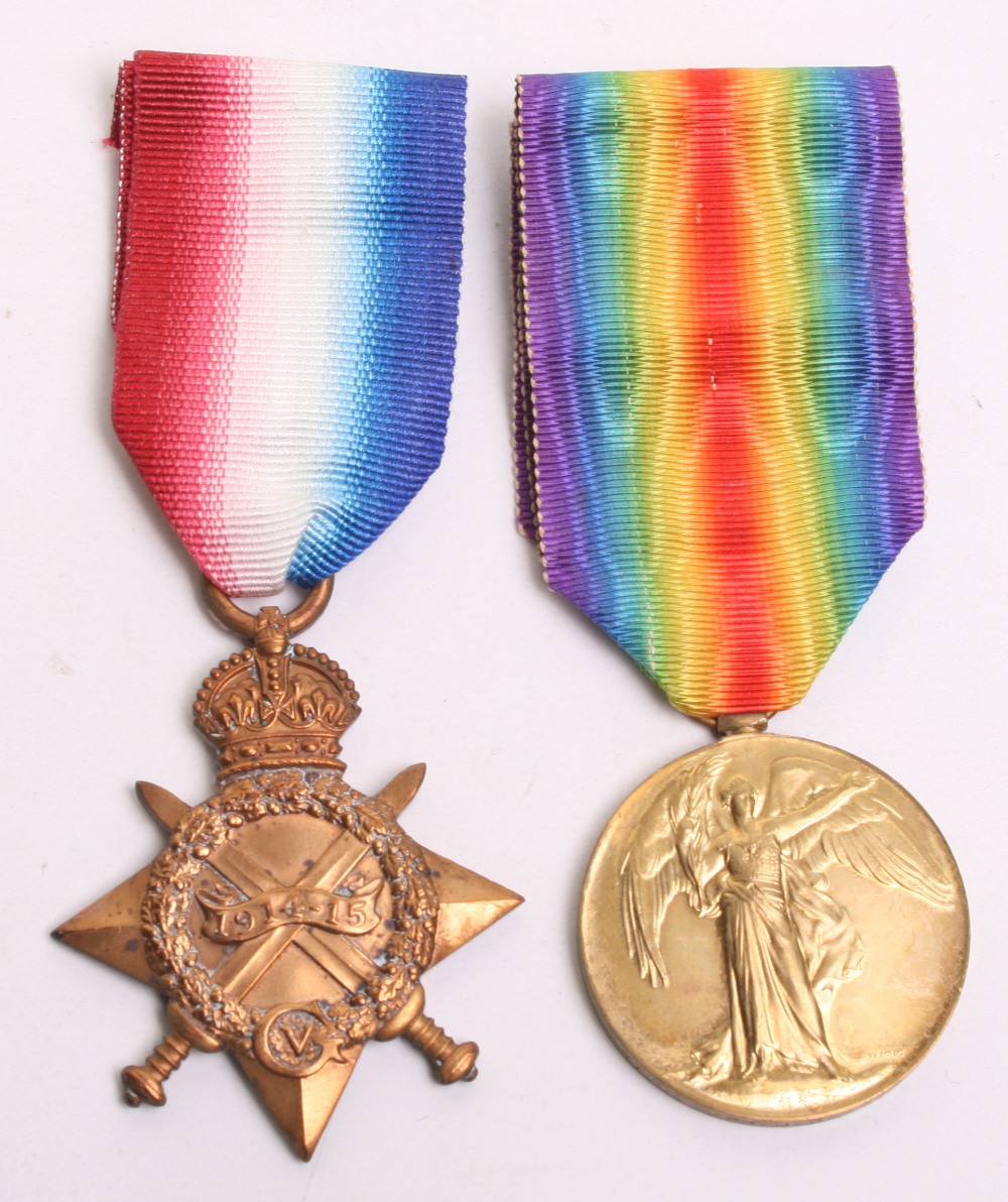 Great War 1914-15 Star and Allied Victory Medal Pair awarded to 41181 SPR J OLIVER RE. Medals are