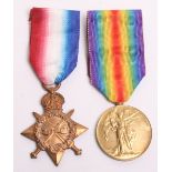 Great War 1914-15 Star and Allied Victory Medal Pair awarded to 41181 SPR J OLIVER RE. Medals are