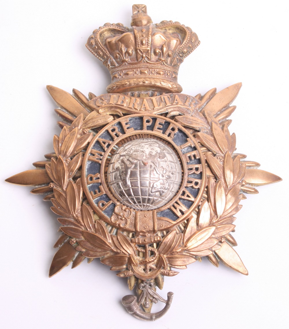 Victorian Royal Marines Light Infantry Officers Helmet Plate 1878-1901, Victorian crowned star