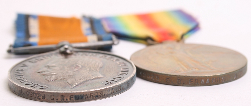 Great War Medal Pair consisting of British War medal and Allied Victory medals awarded to J49029 - Image 3 of 3