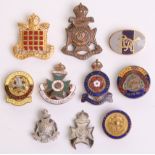 Selection of Old Comrades Association Badges of various regiments including The Middlesex