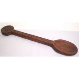 Interesting Curios of Royal West Kent Regiment Interest being a large carved wooden spoon with