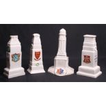 Selection of Great War Crested China Memorials, consisting of an example made by Arcadian with Great