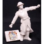 Scarce Great War Crested China Bomb Thrower made by Grafton with town crest of Lands End.