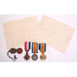 Great War Medal & Paperwork Grouping of Private Rowland Leslie Hill Royal Army Medical Corps & Royal