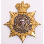 Victorian The Border Regiment Officers Home Service Helmet Plate, of fine quality crowned gilt