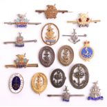 Selection of WRNS Sweetheart Brooches and Lapel Badges consisting of 3x gilt and enamel examples