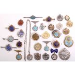 Selection of ATS Sweetheart Brooches and Lapel Badges consisting of gilt and enamel Duchess of