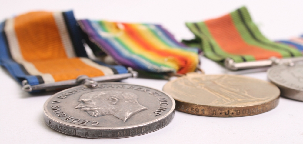 WW1 & WW2 Medal Group of Four consisting of British War and Allied Victory medals awarded to - Image 3 of 3