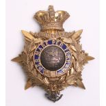 Victorian Royal Marine Light Infantry Officers Home Service Helmet Plate, gilt crowned star with
