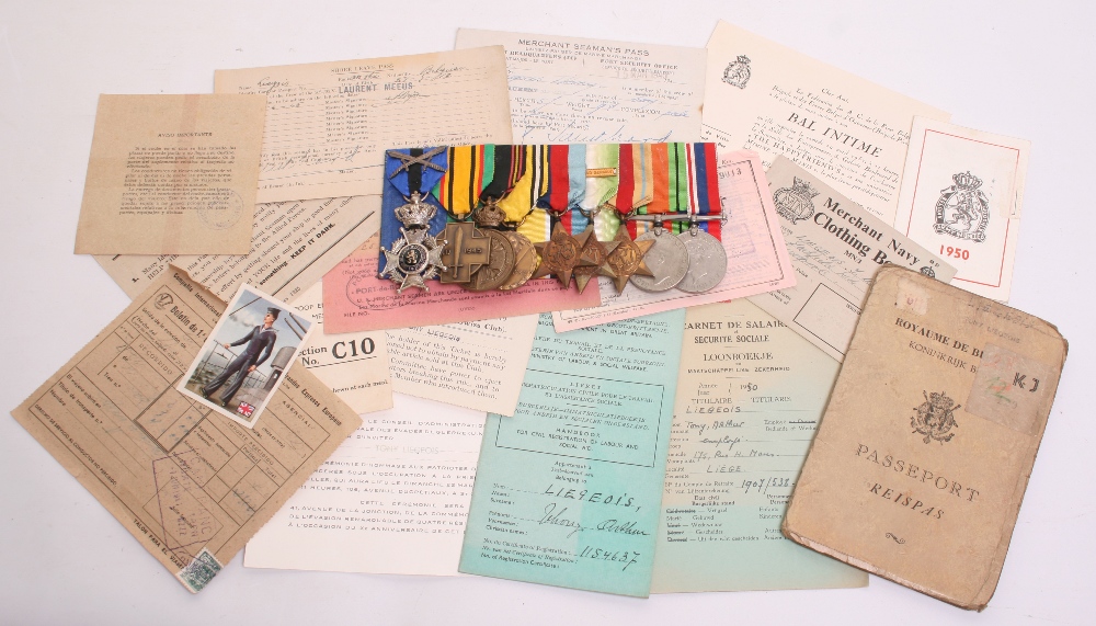 Interesting WW2 Belgium and English Medal Group to Belgium National who Escaped Imprisonment by