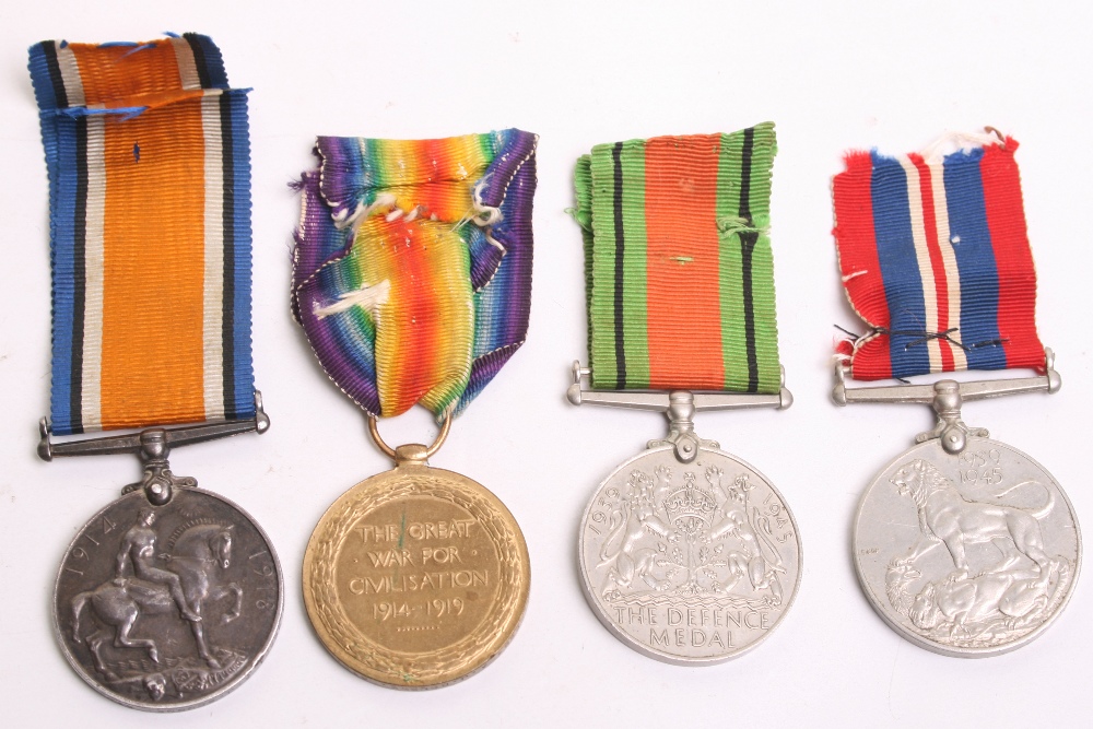 WW1 & WW2 Medal Group of Four consisting of British War and Allied Victory medals awarded to - Image 2 of 3