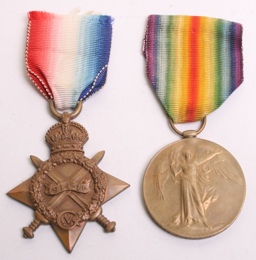 Great War 1914-15 Star and Allied Victory Medal Pair awarded to SS-15549 PTE D CARTER ASC. Medals