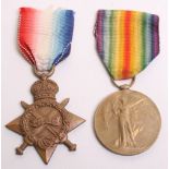 Great War 1914-15 Star and Allied Victory Medal Pair awarded to SS-15549 PTE D CARTER ASC. Medals