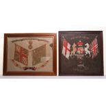 Pair of Embroidered Regimental Souvenir Tapestries, for the Royal Fusiliers City of London