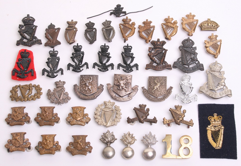 Royal Irish Rifles , Royal Ulster Rifles and Royal Irish Regiment Collar Badges consisting of