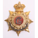 Victorian Royal Berkshire Regiment Officers Home Service Helmet Plate, gilt crowned star with laurel
