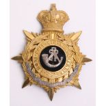 Victorian Oxfordshire Light Infantry Officers Home Service Helmet Plate, fine gilt crowned star with