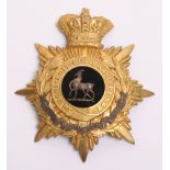 Victorian Royal Warwickshire Regiment Officers Home Service Helmet Plate, fine quality gilt