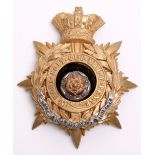 Victorian York & Lancaster Regiment Officers Home Service Helmet Plate, gilt crowned star with
