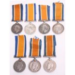 Selection of Great War Silver British War Medals awarded to 208837 GNR W W DELL RA, 303221 J ROBERTS