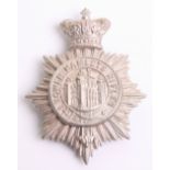 Victorian 1860 1 Tower Hamlets Rifles Shako Badge, white metal crowned star with separate centre