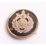 Fine Quality Royal Marines Light Infantry Gold and Tortoiseshell Sweetheart Brooch, having the