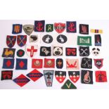 Selection of Cloth Formation Signs, including embroidered Guards Armoured division, 9th Armoured