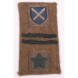 WW2 Cameronians Scottish Rifles Cloth Combination, silk wove St Andrews cross (Lowland) formation